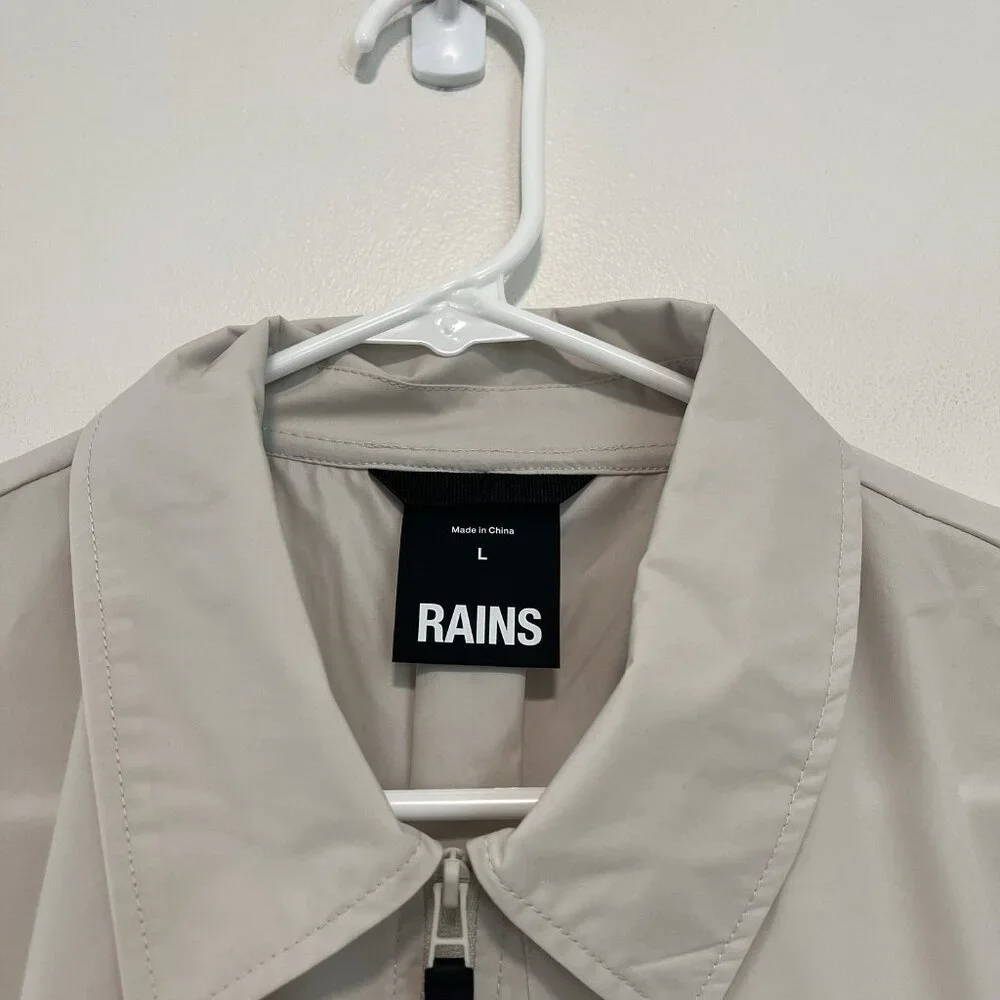 Rains Mito Overshirt‎ Lightweight Breathable Shirt Jacket In Matrix Cream Large